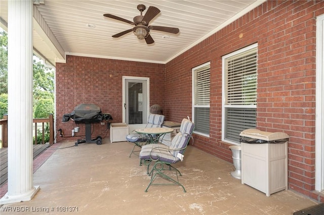 11805 Springridge Dr, Fort Smith, AR 72916 - view of patio / terrace with ceiling fan and area for grilling