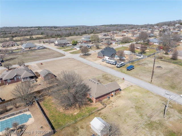 aerial view with a residential view