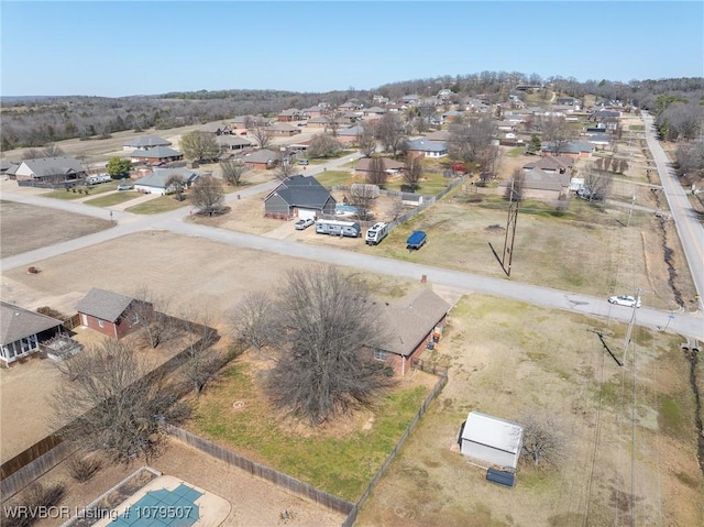 aerial view with a residential view