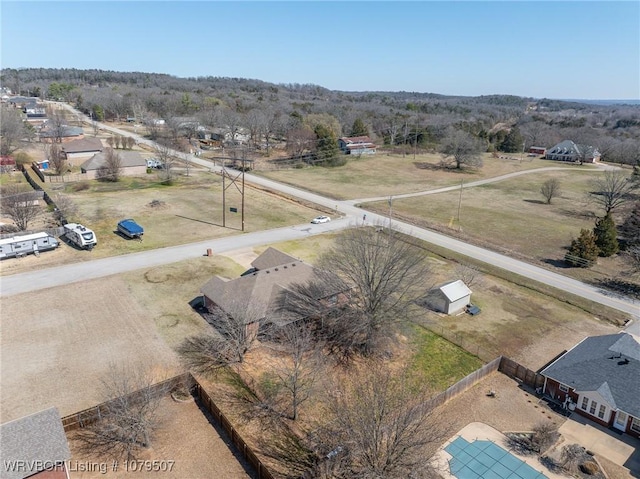 bird's eye view with a rural view