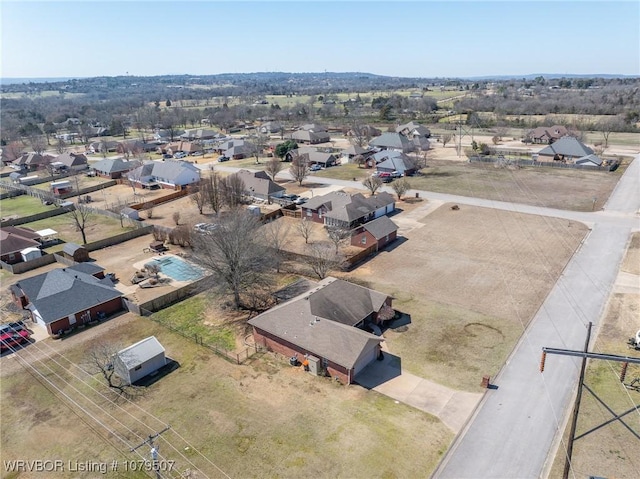 aerial view featuring a residential view