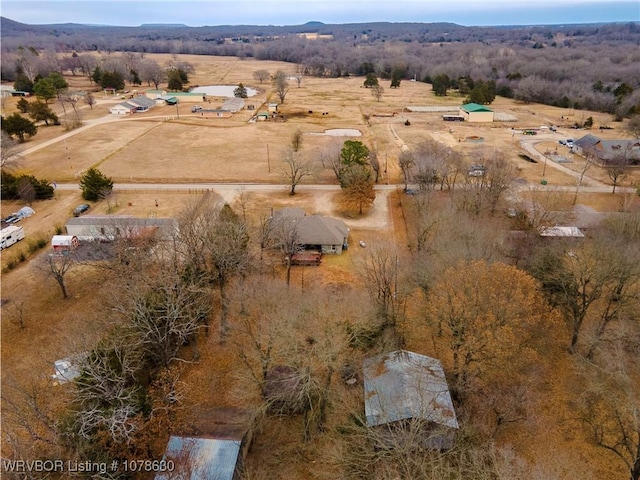 aerial view featuring a rural view