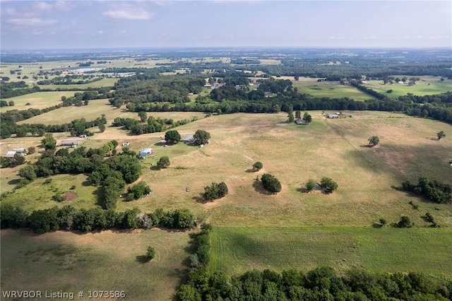 birds eye view of property featuring a rural view