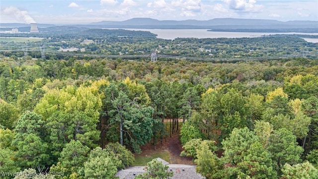 aerial view with a mountain view