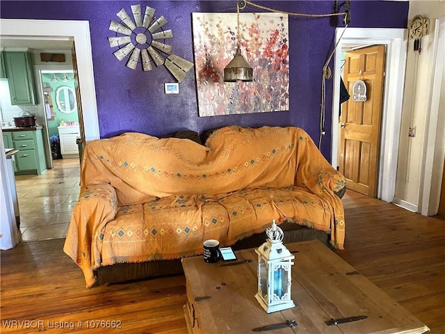 living room featuring wood-type flooring