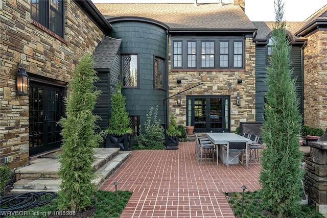 view of patio / terrace featuring french doors