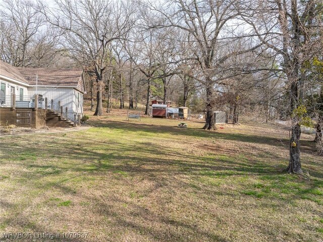 view of yard with stairway