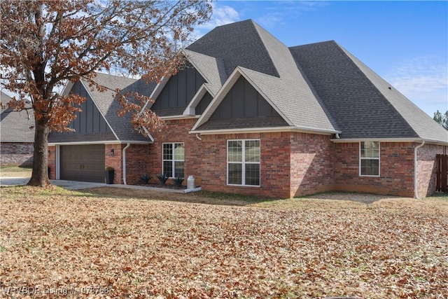 view of front of property with a garage