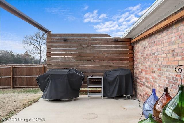 view of patio featuring grilling area