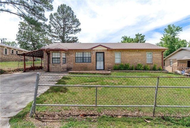 903 O St, Barling, AR 72923 - ranch-style home with an attached carport, brick siding, and concrete driveway