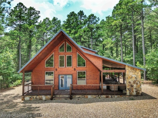 exterior space featuring french doors