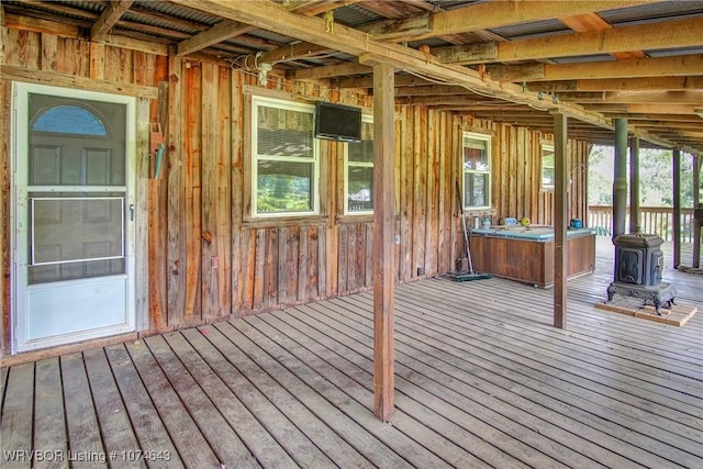 wooden deck with covered porch