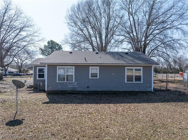 back of property with fence