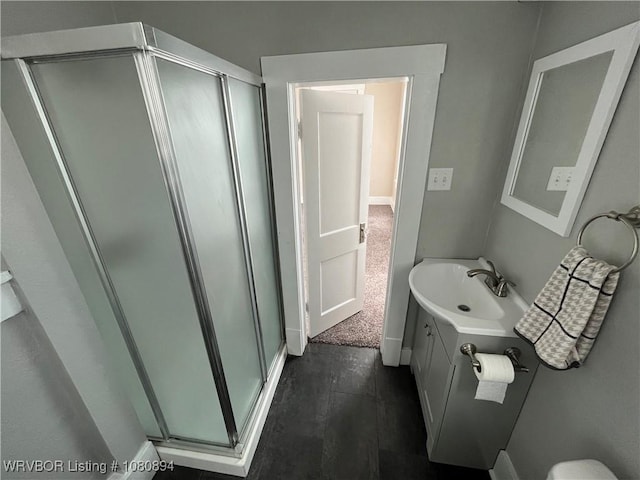 808 S 23rd St, Fort Smith, AR 72901 - full bath featuring vanity, a shower stall, toilet, and baseboards