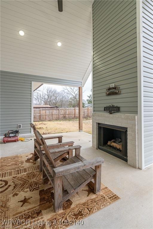 2205 Moody Rd, Barling, AR 72923 - view of patio / terrace featuring an outdoor brick fireplace