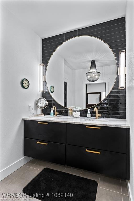 2205 Moody Rd, Barling, AR 72923 - full bathroom with double vanity and tile patterned floors