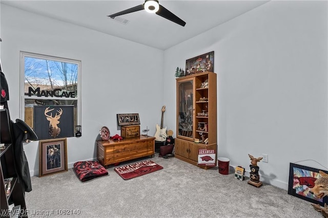 2205 Moody Rd, Barling, AR 72923 - sitting room featuring ceiling fan and carpet flooring
