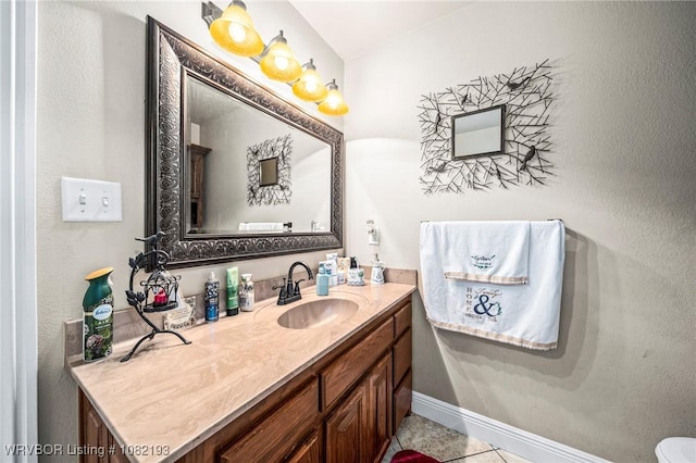 479872 E 1080th Rd, Muldrow, OK 74948 - bathroom with vanity and tile patterned floors