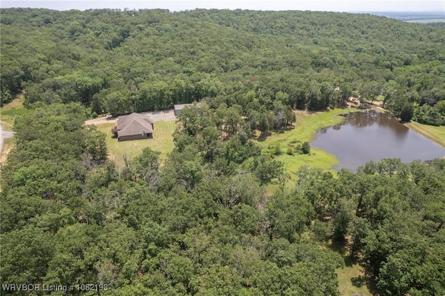 479872 E 1080th Rd, Muldrow, OK 74948 - drone / aerial view of a heavily wooded area and a large body of water