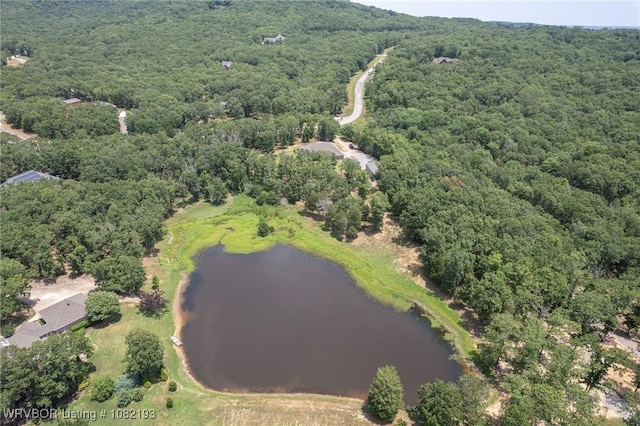 479872 E 1080th Rd, Muldrow, OK 74948 - aerial view of a heavily wooded area and a nearby body of water