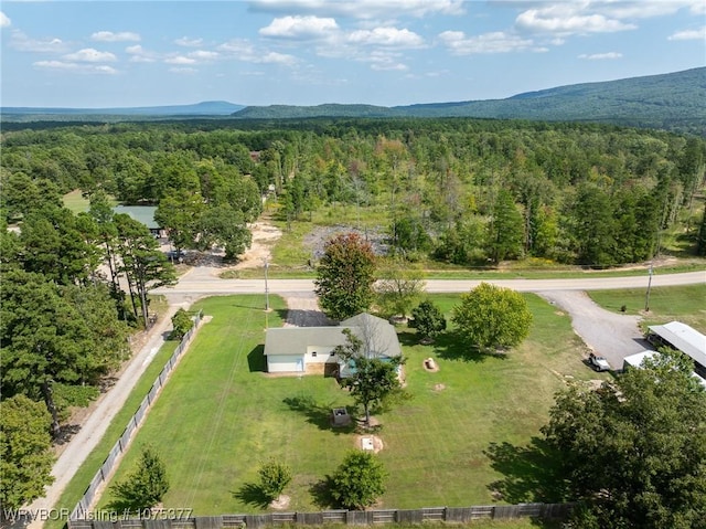 bird's eye view featuring a mountain view