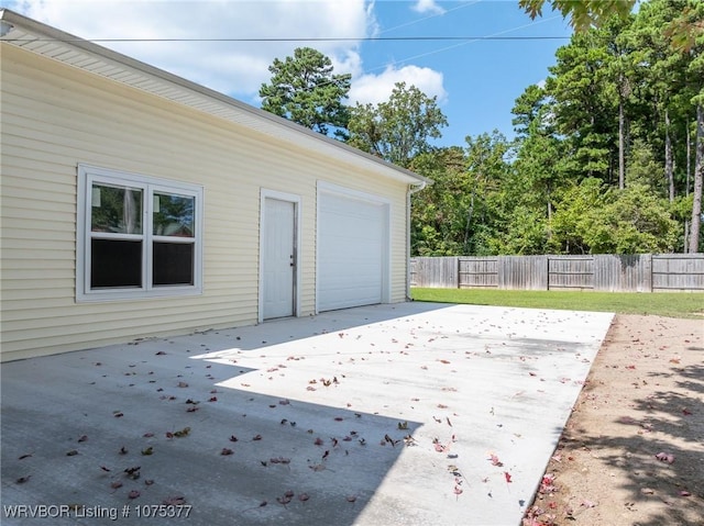 view of garage