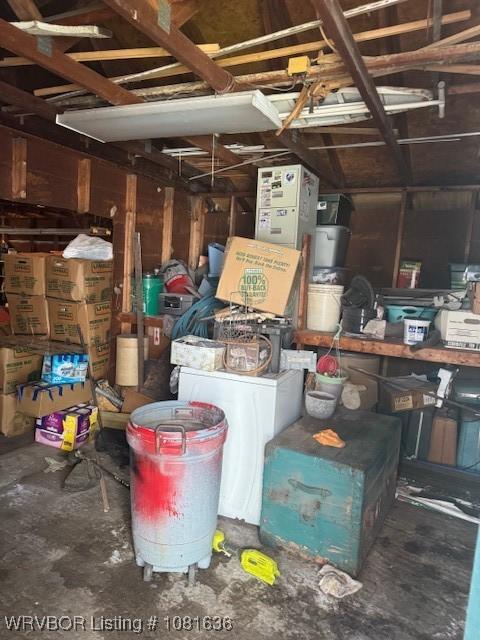 24 S 3rd St, Paris, AR 72855 - storage area featuring a garage