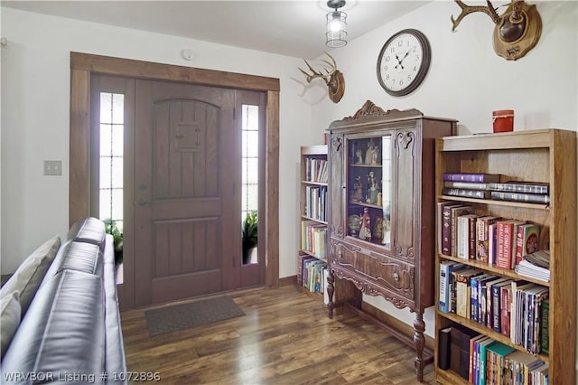 entrance foyer featuring dark hardwood / wood-style floors