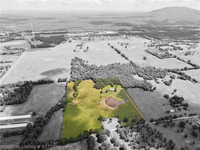 birds eye view of property featuring a mountain view