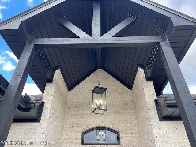 details featuring a notable chandelier