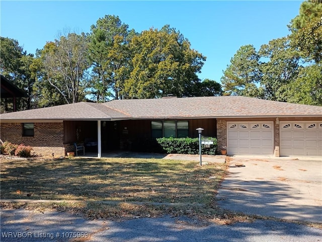 ranch-style home with a garage