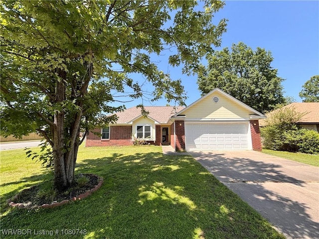 2114 Breckenridge Ter, Greenwood, AR 72936 - single story home featuring brick siding, a garage, concrete driveway, and a front lawn