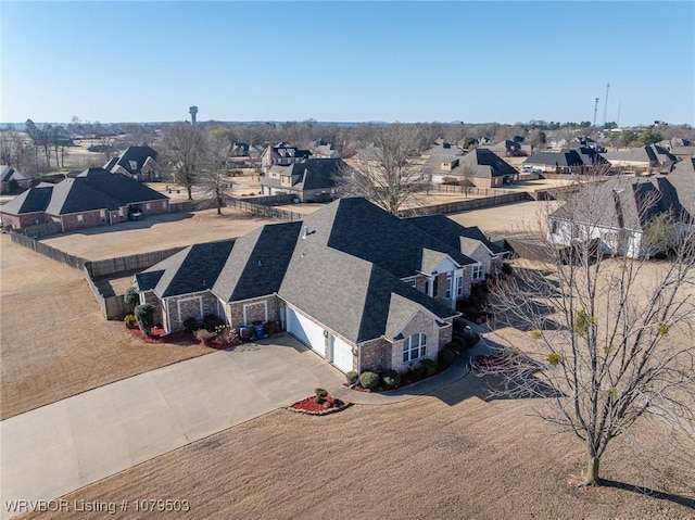 drone / aerial view with a residential view