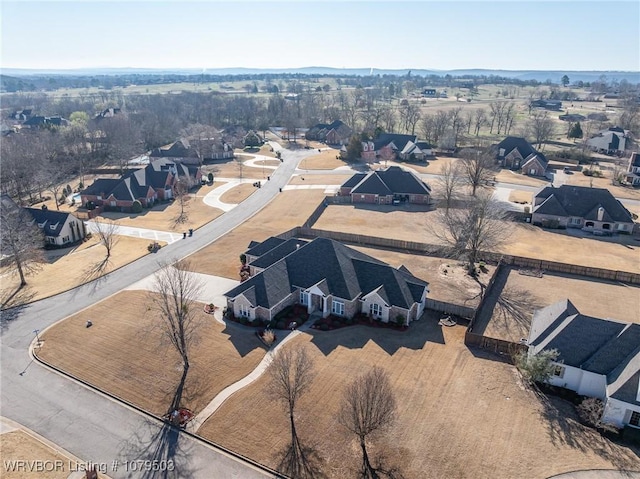 bird's eye view with a residential view