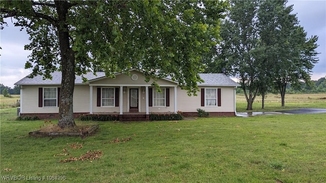 3701 S Cook Rd, Charleston, AR 72933 - view of front of home with a front yard, covered porch, and crawl space