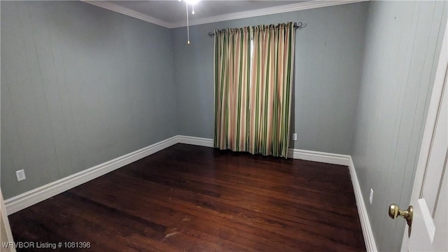3701 S Cook Rd, Charleston, AR 72933 - unfurnished room with dark wood-style flooring, ornamental molding, and baseboards