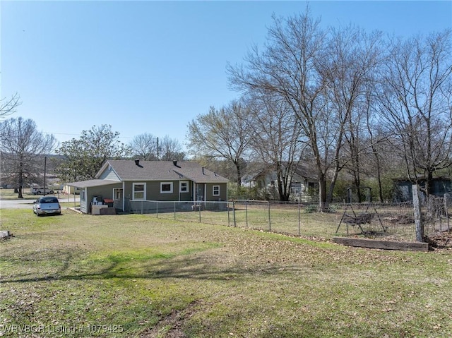 view of yard with fence