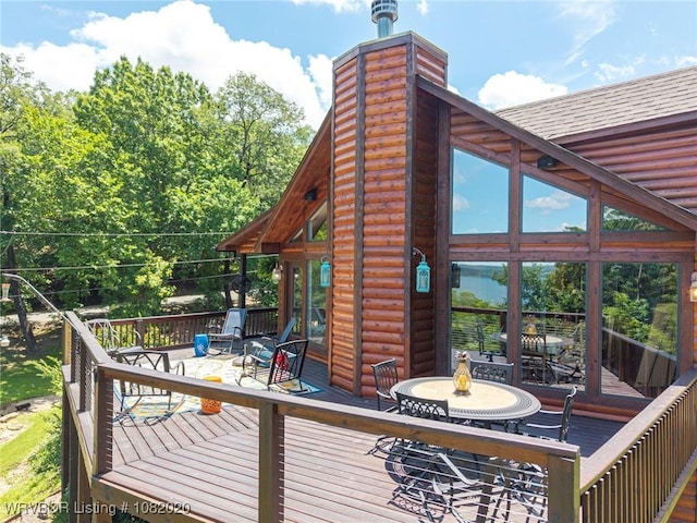 95147 S 4507th Rd, Vian, OK 74962 - wooden deck featuring outdoor dining area