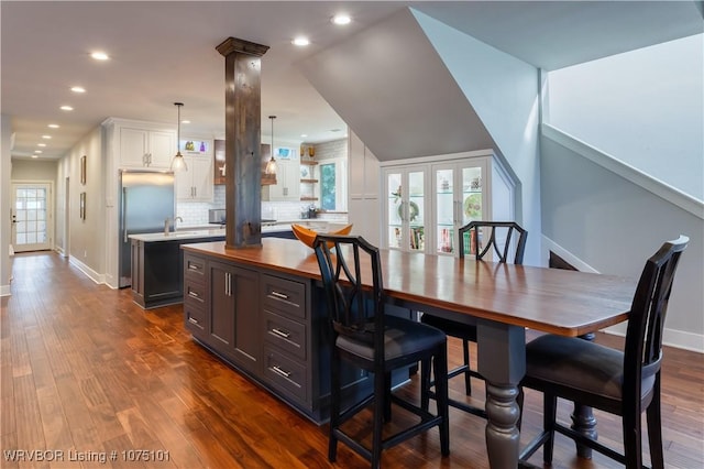 4001 Spring Mountain Rd, Fort Smith, AR 72916 - dining space with dark hardwood / wood-style flooring and sink