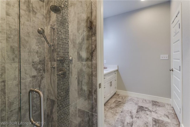 4001 Spring Mountain Rd, Fort Smith, AR 72916 - bathroom with vanity and an enclosed shower