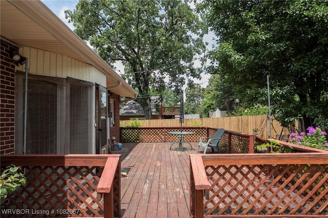 19 Hiland Dr, Fort Smith, AR 72901 - wooden terrace with a fenced backyard