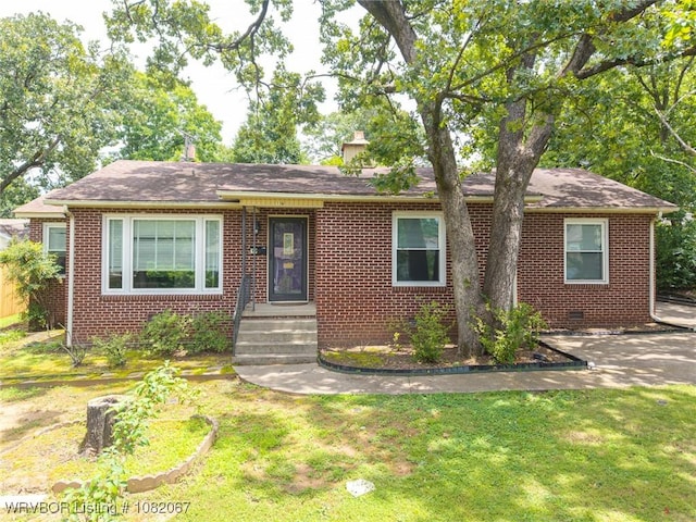 19 Hiland Dr, Fort Smith, AR 72901 - view of front of property featuring brick siding, a front lawn, and a chimney