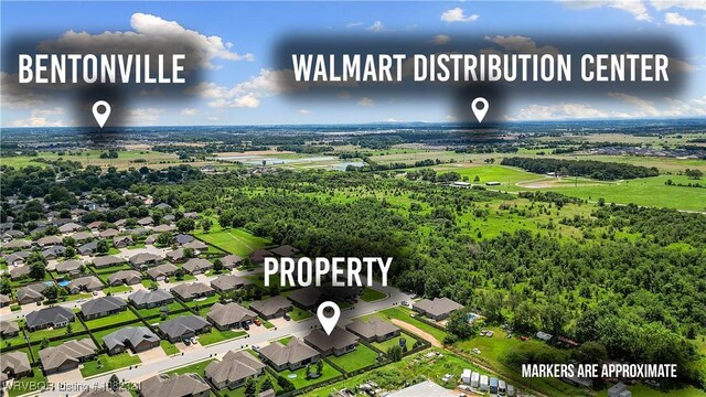1228 Bradley St, Centerton, AR 72719 - aerial perspective of suburban area