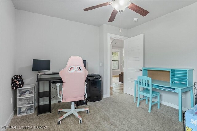 1228 Bradley St, Centerton, AR 72719 - office with carpet flooring and ceiling fan