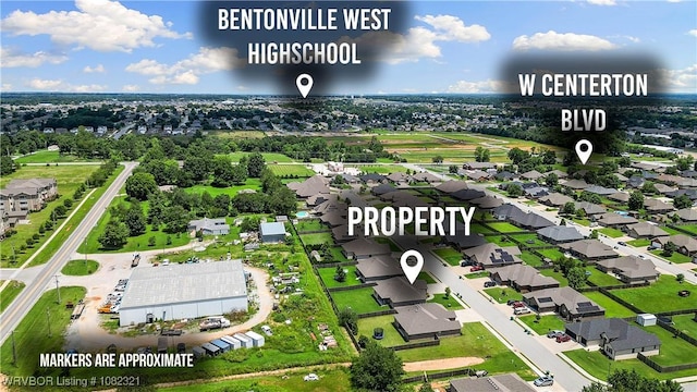 1228 Bradley St, Centerton, AR 72719 - aerial perspective of suburban area