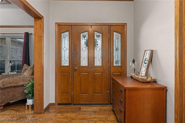 entrance foyer featuring light wood-type flooring