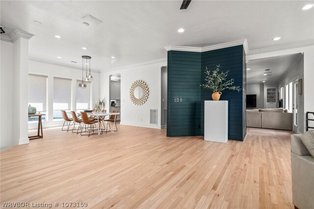 10101 Stephens Ct, Fort Smith, AR 72908 - living area featuring light wood-style floors, recessed lighting, and ornamental molding