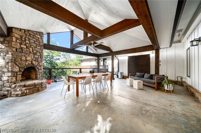 10101 Stephens Ct, Fort Smith, AR 72908 - view of patio with outdoor dining space and an outdoor living space with a fireplace