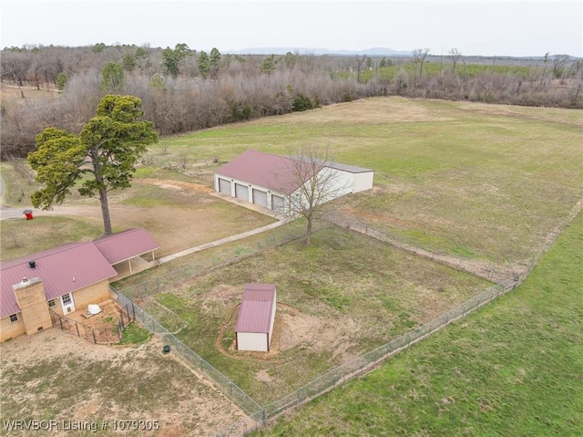 aerial view with a rural view