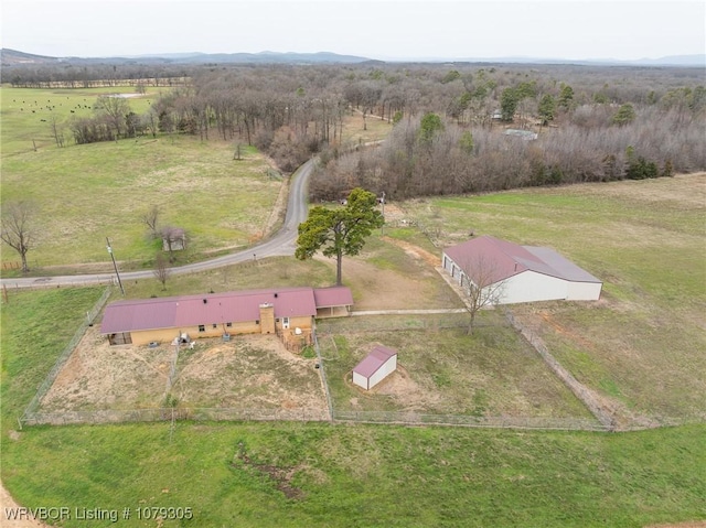 drone / aerial view featuring a rural view